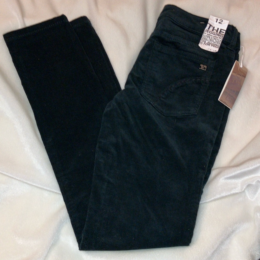 NWT Joes The Jegging Black velour jean skinny 5 pocket button/zip fly Girls 12